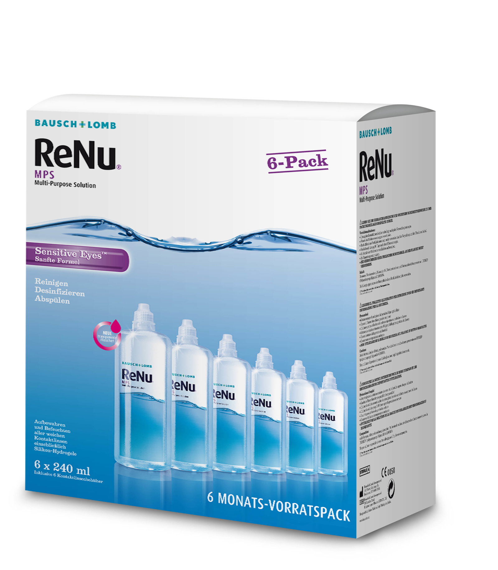 Bausch & Lomb ReNu MPS Sensitive Eyes Kontaktlinsenpflege Jumbo Pack 6 x 240 ml